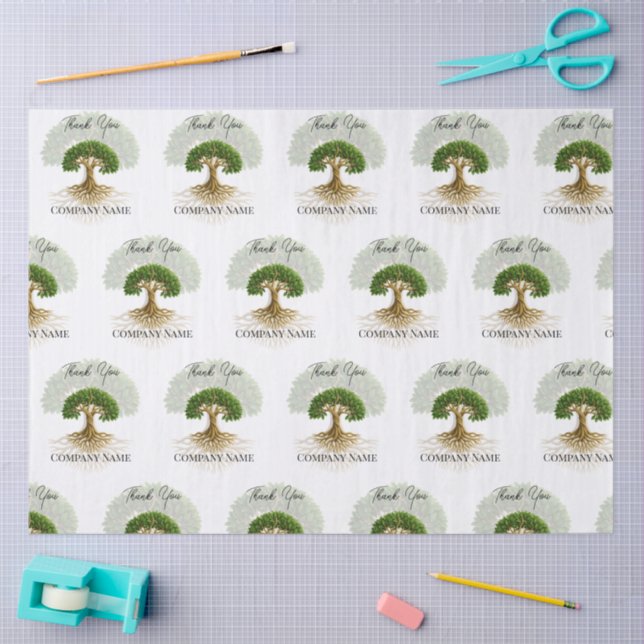 Tree of Life Business Logo Promotional Material Tissue Paper (Craft)