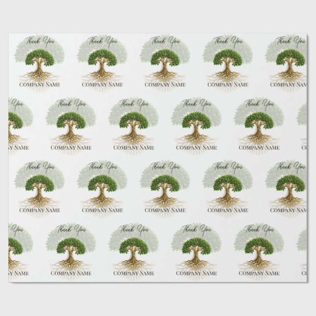 Tree of Life Business Logo Promotional Material Wrapping Paper (Flat)
