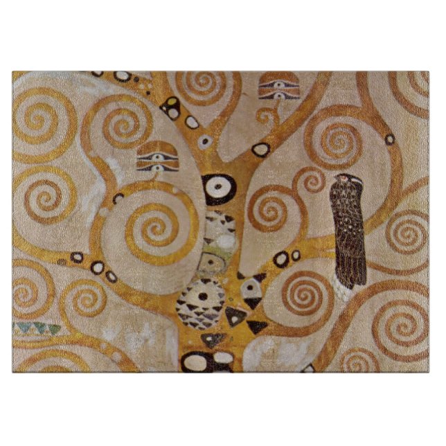 Tree of Life by Gustav Klimt, Stylised Art Nouveau Cutting Board (Front)