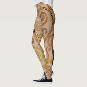 Tree of Life by Gustav Klimt, Stylised Art Nouveau Leggings