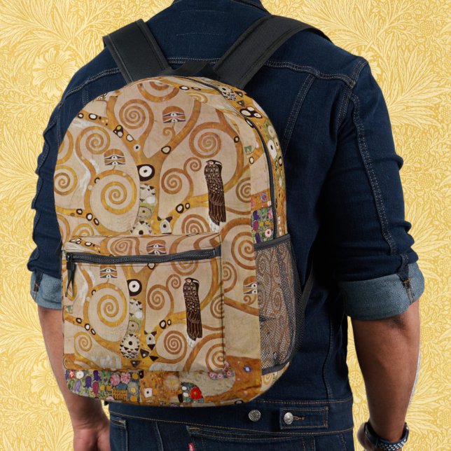 Tree of Life by Gustav Klimt, Stylised Art Nouveau Printed Backpack (Tree of Life by Gustav Klimt, Stylized Art Nouveau Printed Backpack)