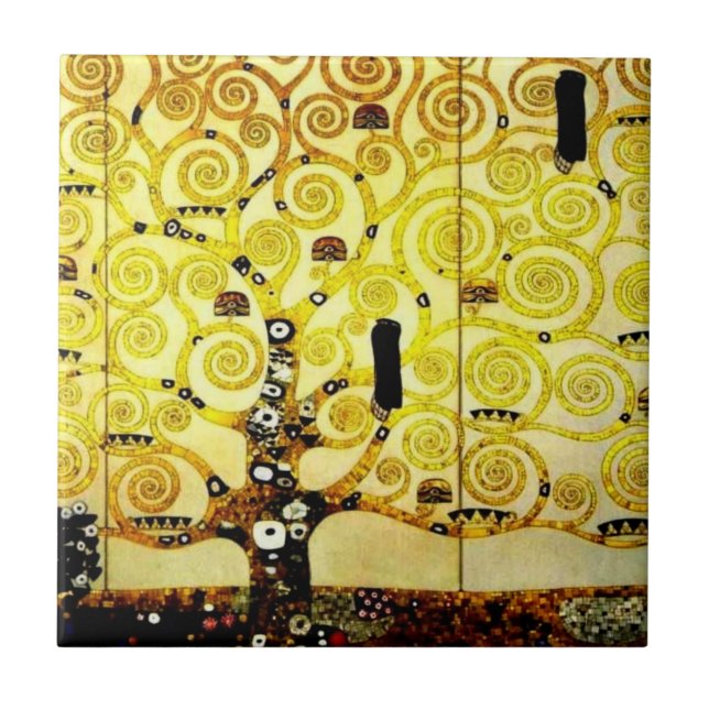 Tree of life by Gustav Klimt Tile (Front)