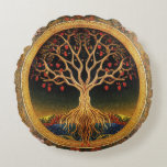 Tree of Life by kedoki Floral Vintage embroidery T Round Cushion<br><div class="desc">Tree of Life by kedoki Floral Vintage embroidery</div>