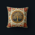 Tree of Life by kedoki Orange Green White Cushion<br><div class="desc">Tree of Life by kedoki Orange Green White</div>