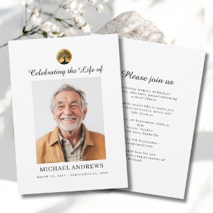 Tree of Life - Celebration of Life Funeral Photo Invitation