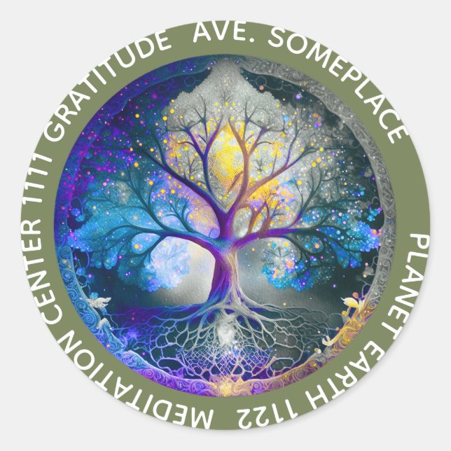 Tree of Life | Celestial Classic Round Sticker (Front)