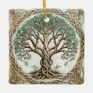 Tree Of Life Celtic Knot Ceramic Ornament
