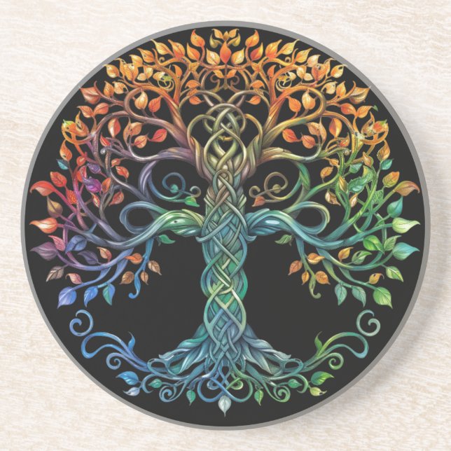 Tree of Life Celtic Sandstone Coaster (Front)