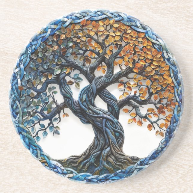 Tree of Life Celtic Sandstone Coaster (Front)
