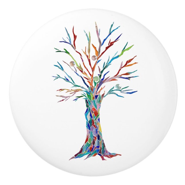 Tree of Life  Ceramic Knob (Front)