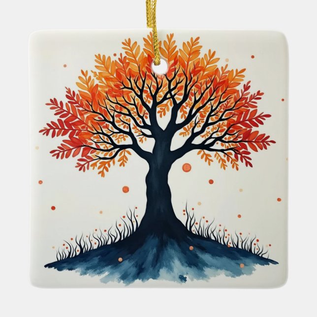 Tree of Life  Ceramic Ornament (Front)