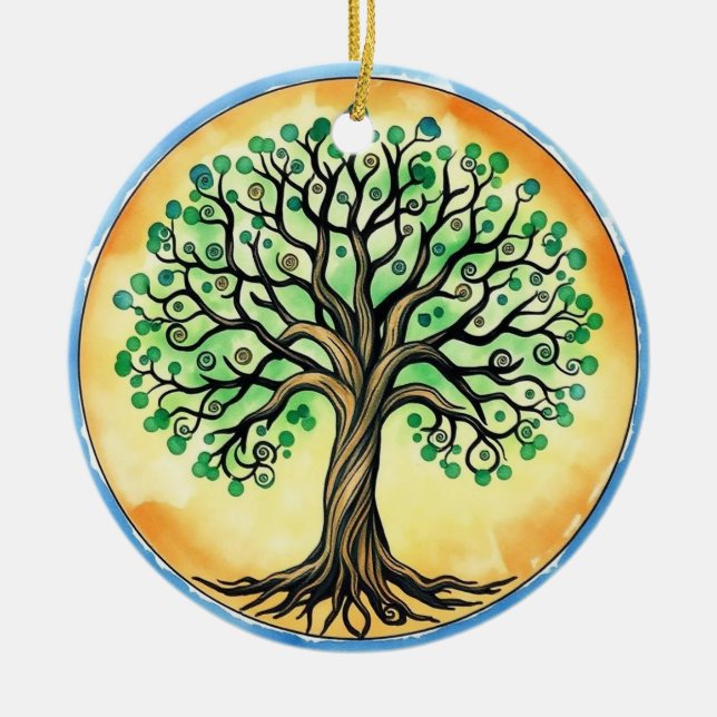 Tree of Life  Ceramic Tree Decoration (Front)