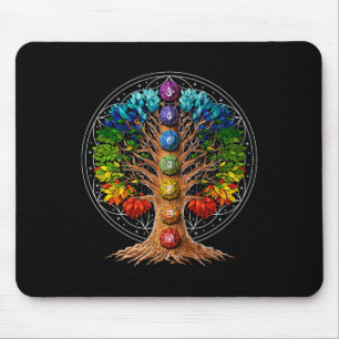 Tree Of Life Chakra Symbols Zen Yoga Meditation Sp Mouse Mat