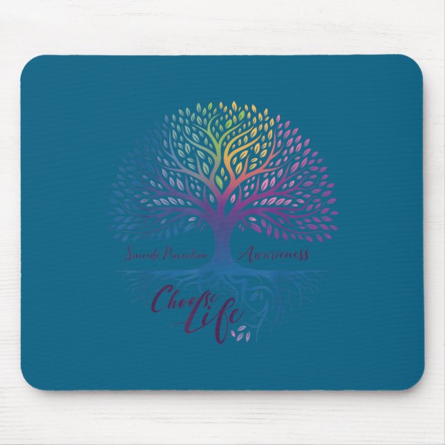 Tree Of Life Choose Life Suicide Prevention Awaren Mouse Mat (Front)