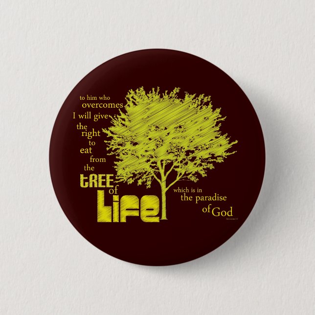 Tree of Life Christian Scripture button/badge 6 Cm Round Badge (Front)