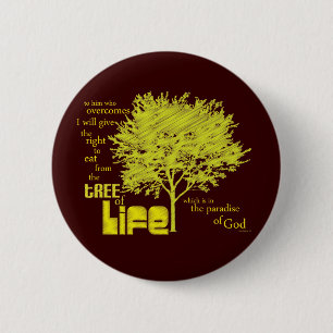 Tree of Life Christian Scripture button/badge 6 Cm Round Badge