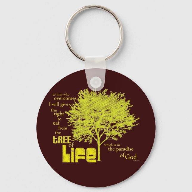 Tree of Life Christian Scripture keychain/keyring Key Ring (Front)