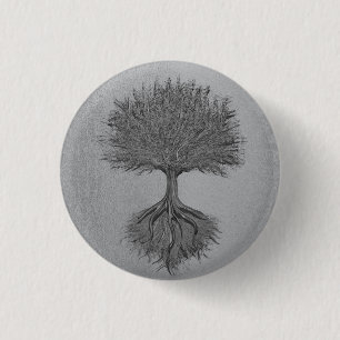 Tree of Life Chrome 2 3 Cm Round Badge