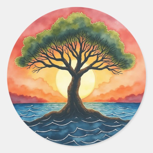 Tree of Life  Classic Round Sticker (Front)