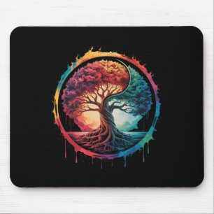 Tree Of Life Colourful Nature Yin Yang Zen Yoga Me Mouse Mat