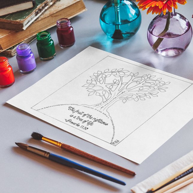 Tree of Life Colouring Postcard (Creator Uploaded)