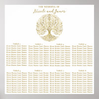 Tree of Life Cream Gold Celtic Wedding Seating