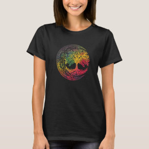 Tree Of Life Crescent Moon Phases Mandala Yoga T-Shirt