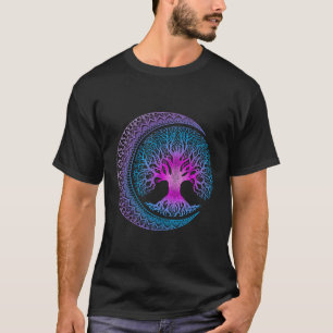 Tree Of Life Cresent Moon Phases Dala Yoga T-Shirt