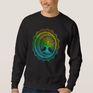 Tree Of Life Cresent Moon Phases Floral Mandala Yo Sweatshirt