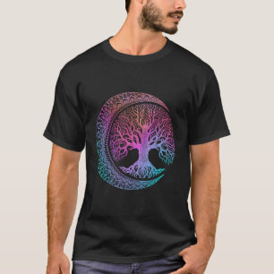 Tree Of Life Cresent Moon Phases Mandala Yoga Gift T-Shirt