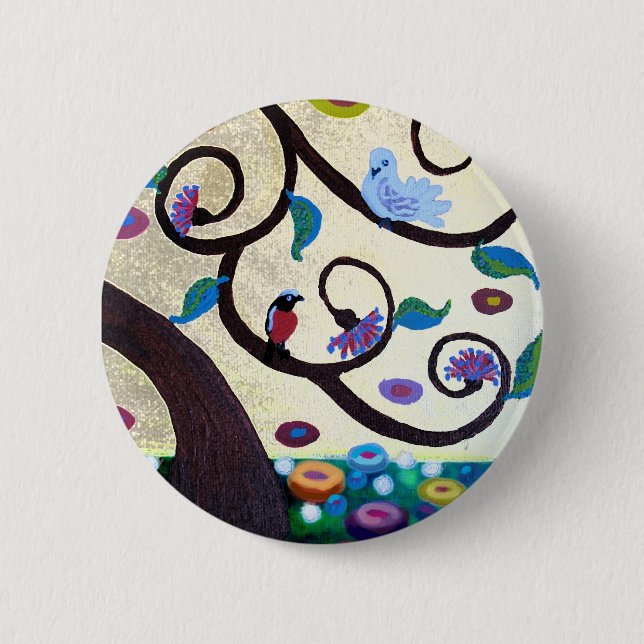 Tree of life detail 6 cm round badge (Front)