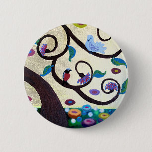 Tree of life detail 6 cm round badge