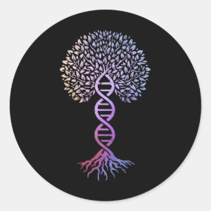 Tree Of Life Dna Science Genetics Earth Day Geneal Classic Round Sticker