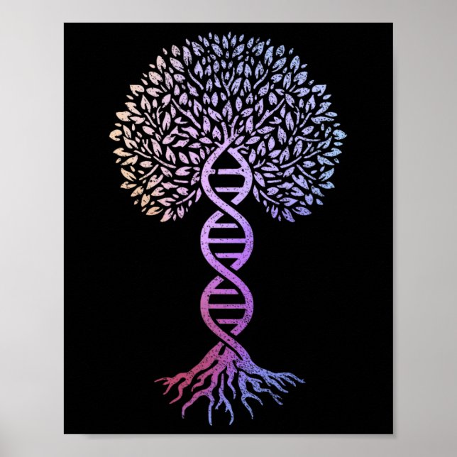 Tree Of Life Dna Science Genetics Earth Day Geneal Poster (Front)