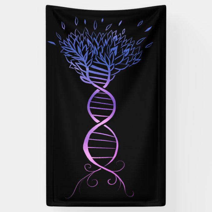Tree of Life DNA Strand Genealogy Tree Banner | Zazzle.co.uk