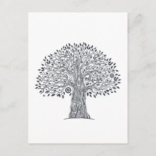 Tree Of Life Doodle Postcard