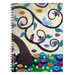 Tree of life dove and robin notebook