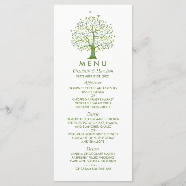 Tree of Life, Elegant Wedding Menu (Front)