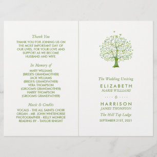 Tree of Life, Elegant Wedding Programme