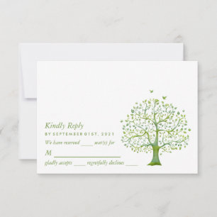 Tree of Life, Elegant Wedding RSVP Card