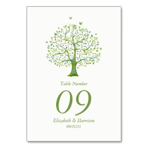 Tree of Life, Elegant Wedding Table Number