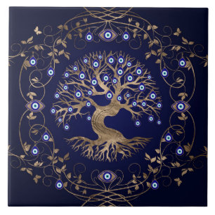 Tree of Life Evil Eye Ornament Tile