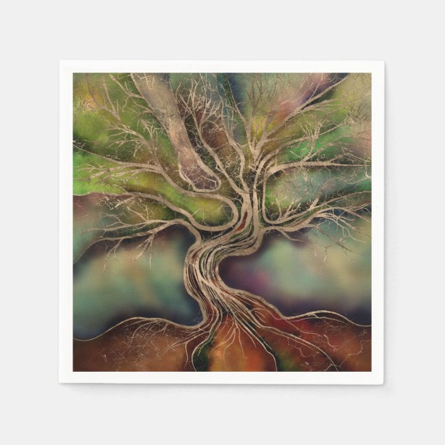 Tree of life - fall shadows napkin (Front)