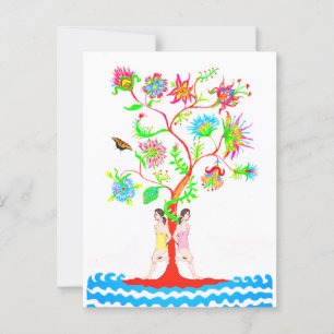 Tree of life. Flora and fauna Postcard