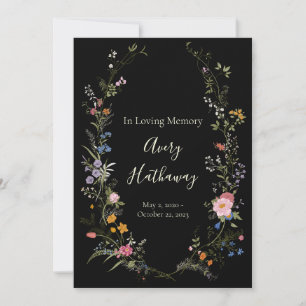 Tree of Life Floral Crest Funeral Memorial  Invitation