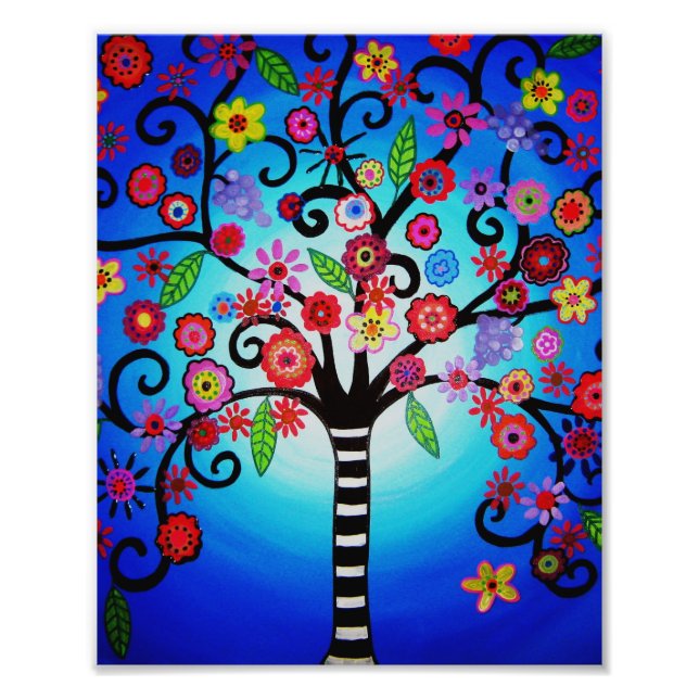 Tree of Life Flowers Painting Photo Print (Front)