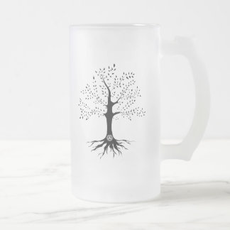 Tree of Life Frosted Glass Beer Mug