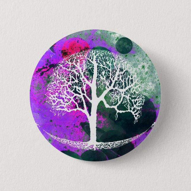 Tree of Life Galaxy 6 Cm Round Badge (Front)