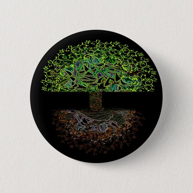 Tree of Life Glow 6 Cm Round Badge (Front)