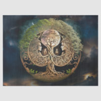 Tree of Life Goddess and Moon Decoupage